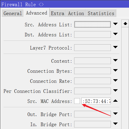 Mikrotik禁止某IP或某MAC地址上网