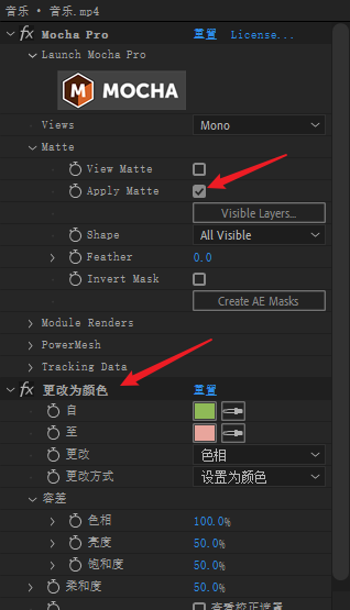 AE更改修改视频内部分衣服或者物体颜色