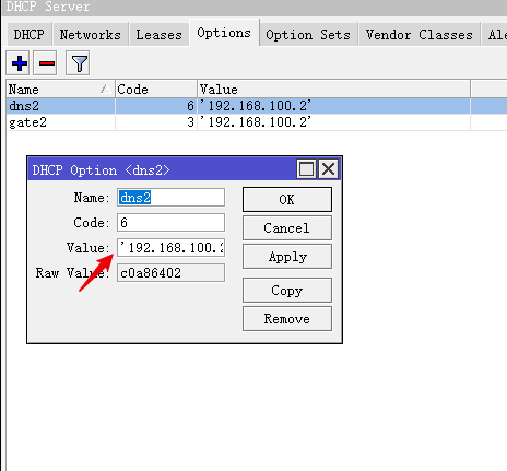 Mikrotik DHCP Options手动指定不同设备使用不同网关与 DNS旁路由